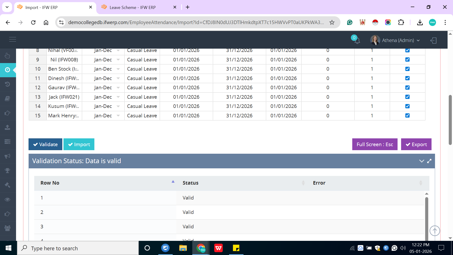How to Import employee leave balance in bulk?