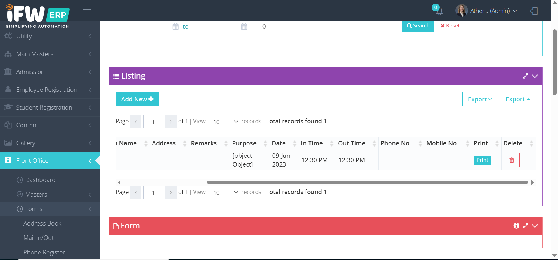 How to generate an Outsider Gate Pass in ERP?