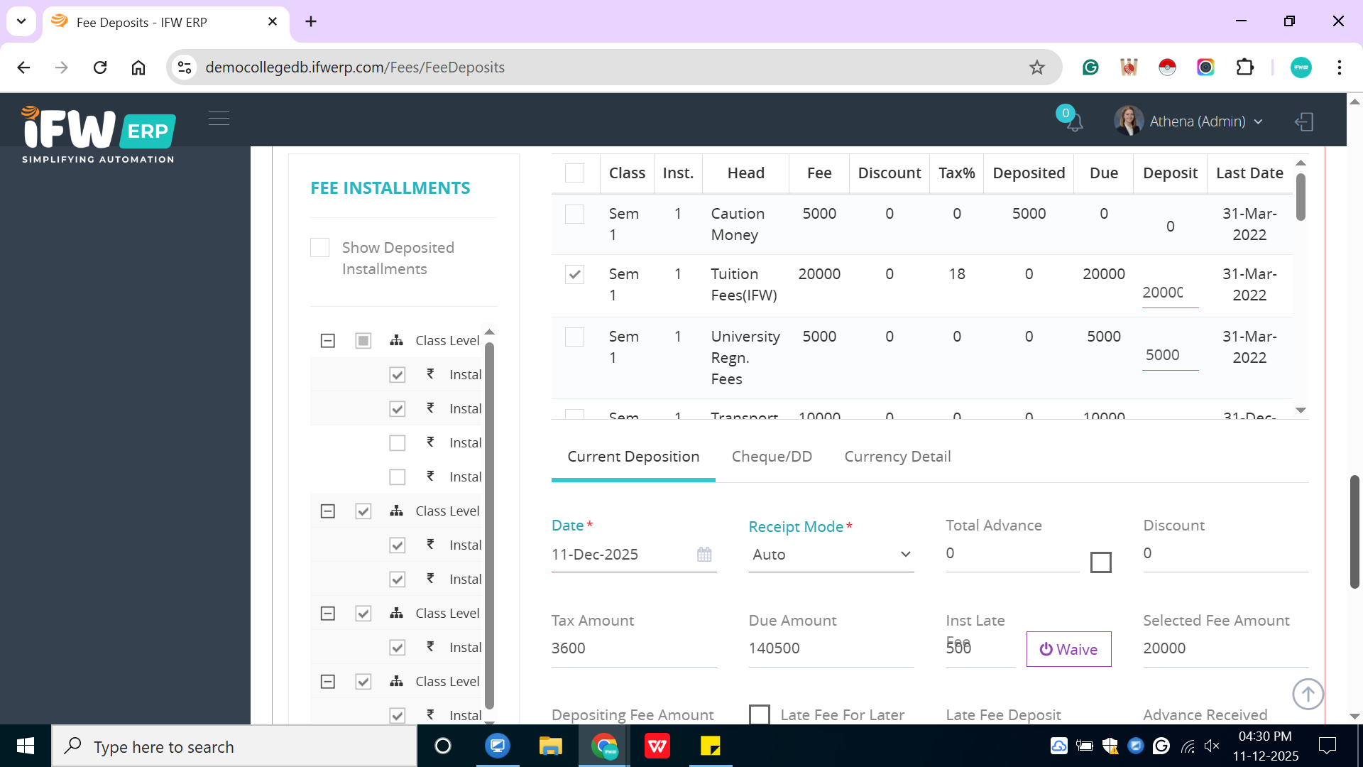 How to use the Late Fee For Later option?